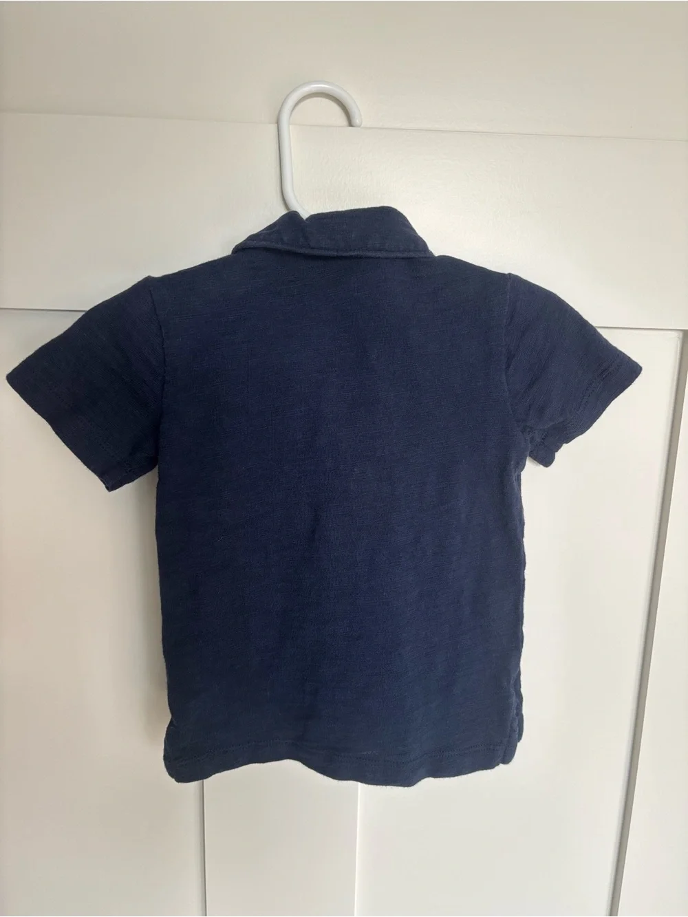 Baby Gap Boys Classic Pique Polo Shirt Navy Blue Teddy Bear 12-18 Months One
